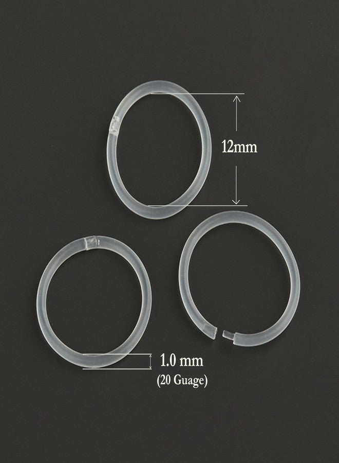 Melimarry 20 Gauge Anti-Allergy Unisex Plastic Hoop Ear Retainers, Clear Nose Rings, With Buckle, For Sensitive Ears & Skin (50 pcs) - Image 2